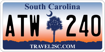 SC license plate ATW240