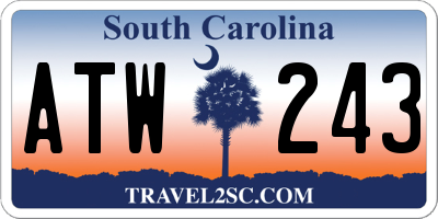 SC license plate ATW243