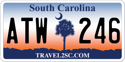 SC license plate ATW246
