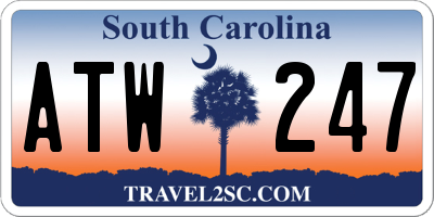 SC license plate ATW247