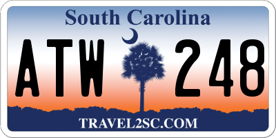 SC license plate ATW248