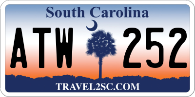 SC license plate ATW252