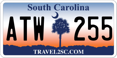 SC license plate ATW255