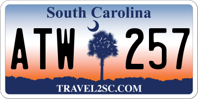 SC license plate ATW257