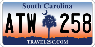SC license plate ATW258