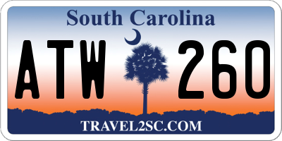 SC license plate ATW260