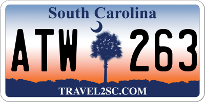 SC license plate ATW263