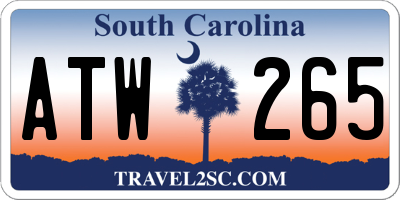 SC license plate ATW265