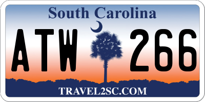 SC license plate ATW266