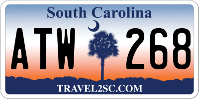 SC license plate ATW268