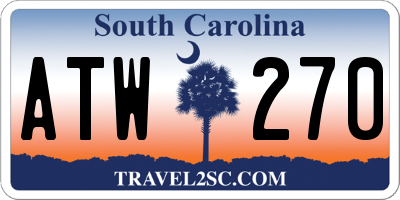 SC license plate ATW270