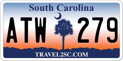 SC license plate ATW279