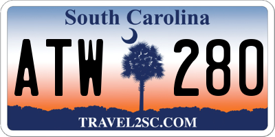 SC license plate ATW280