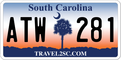 SC license plate ATW281