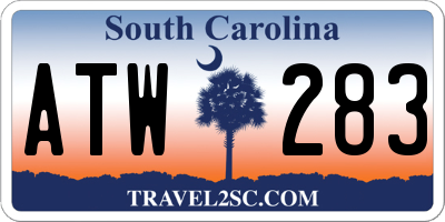 SC license plate ATW283