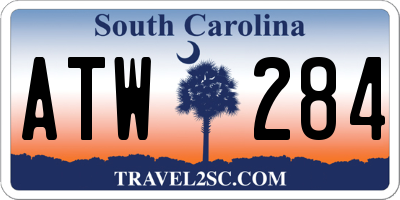 SC license plate ATW284