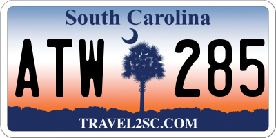 SC license plate ATW285