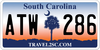 SC license plate ATW286