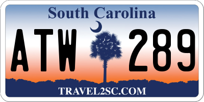 SC license plate ATW289
