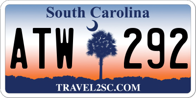 SC license plate ATW292
