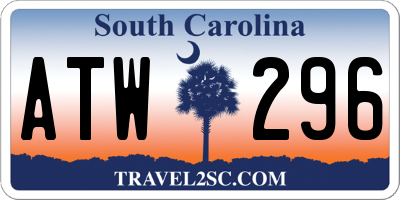 SC license plate ATW296