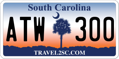 SC license plate ATW300