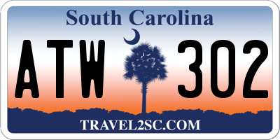 SC license plate ATW302