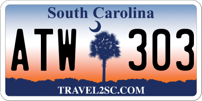 SC license plate ATW303