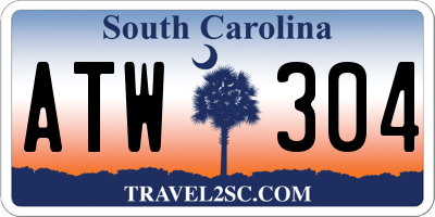 SC license plate ATW304