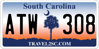 SC license plate ATW308