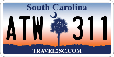 SC license plate ATW311