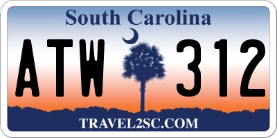 SC license plate ATW312
