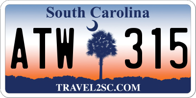 SC license plate ATW315