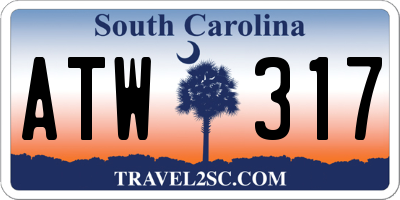 SC license plate ATW317