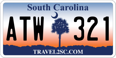 SC license plate ATW321