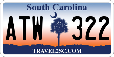 SC license plate ATW322