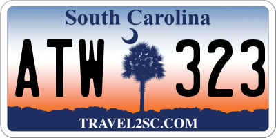 SC license plate ATW323