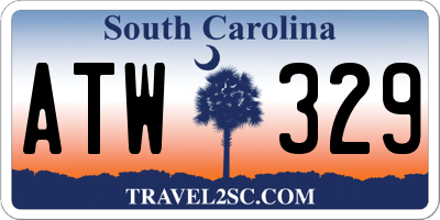 SC license plate ATW329