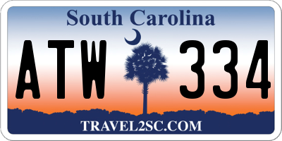 SC license plate ATW334
