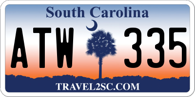 SC license plate ATW335