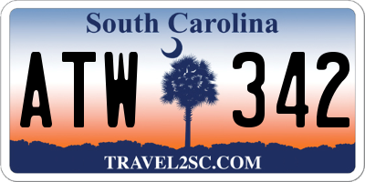 SC license plate ATW342