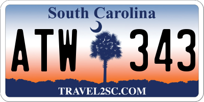 SC license plate ATW343