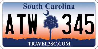SC license plate ATW345