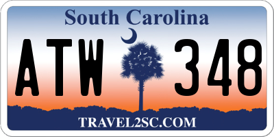 SC license plate ATW348