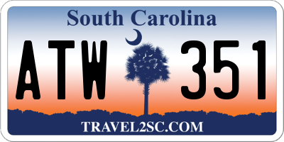 SC license plate ATW351