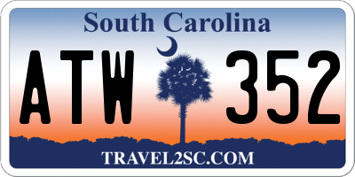 SC license plate ATW352