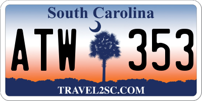 SC license plate ATW353