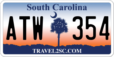 SC license plate ATW354