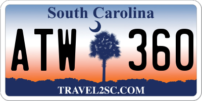 SC license plate ATW360