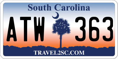 SC license plate ATW363